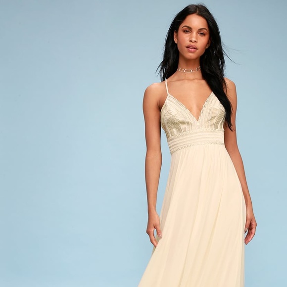 Lulu’s Savona Cream Embroidered Maxi Dress - Picture 2 of 8